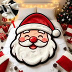 VIKAMA Shaped Santa Claus Throw Blanket with Smiling Face and Beard Fun Christmas Blanket for Couch Bed and Holiday Gift