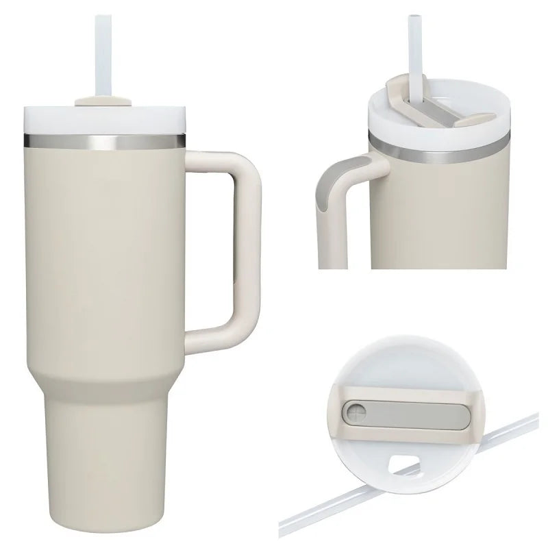 40oz Insulated Tumbler acuum Cup 2.0 Thermal Mug for with Handle Straw Stainless Steel Hot and Cold Coffee Drinks