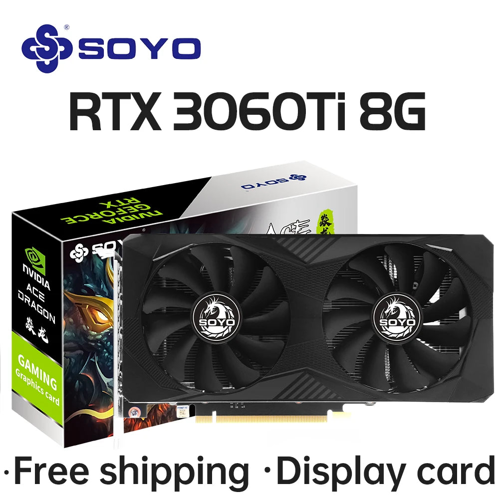SOYO Gaming Graphics Cards NVIDIA GeForce RTX 3070 8GB/12G RTX3060Ti RTX3060 RTX3050 Desktop GPU Video Card Computer components