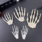 1 Pairs Halloween Skull Hand Plastic Fake Skeleton Bone Horror Props For Halloween Birthday Party Home Haunted House Decoration