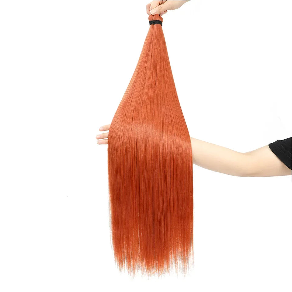 300g 3Pcs/Lot 28Inch Straight Crochet Braids White Blonde 613#Ombre Brown 6# Bio Protein Synthetic Hair Extensions