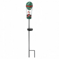 Outdoor Garden Solar Stake Light, Garden Iron Christmas Statue Light, Garden Solar Christmas Iron Santa Claus Sitting on a Hot Air balloon with Bells and Lights Inserted, for Yard Pathway Christmas Home Decor