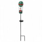 Outdoor Garden Solar Stake Light, Garden Iron Christmas Statue Light, Garden Solar Christmas Iron Santa Claus Sitting on a Hot Air balloon with Bells and Lights Inserted, for Yard Pathway Christmas Home Decor