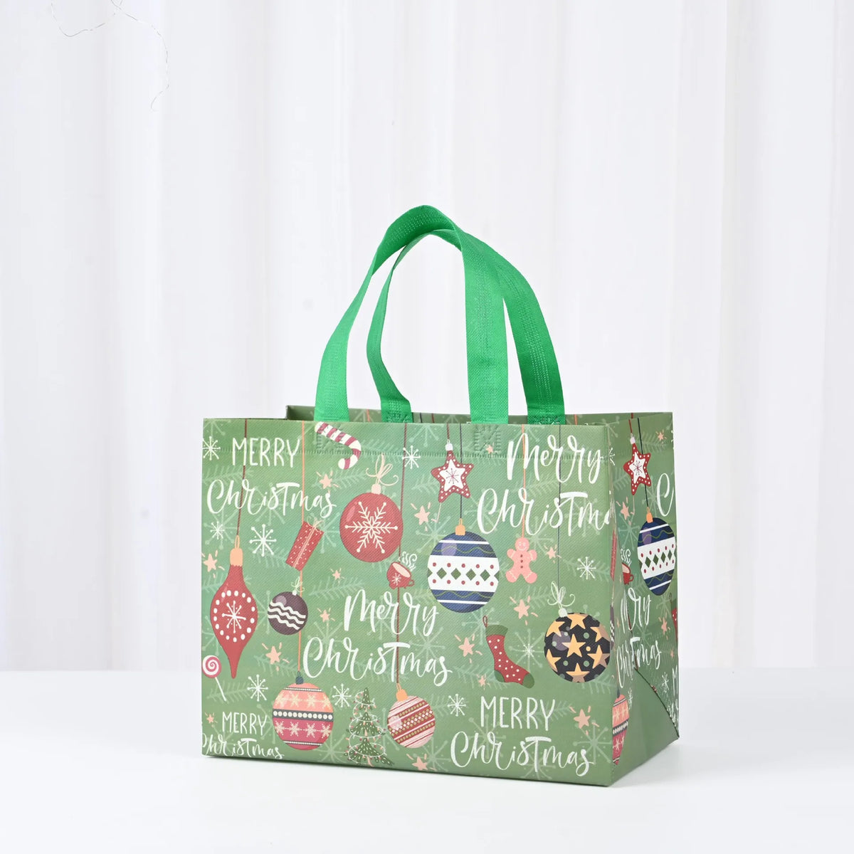 New Year Christmas Non-Woven Fabric Tote Bags Candy Gift Packaging Santa Claus Kid Holiday Happy Year Party Favors Gift Bag 2024