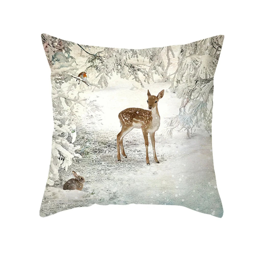 45CM Merry Christmas Cushion Cover Pillowcase 2023 Christmas Decorations for Home Ornament Happy New Year Christmas Decor 2022