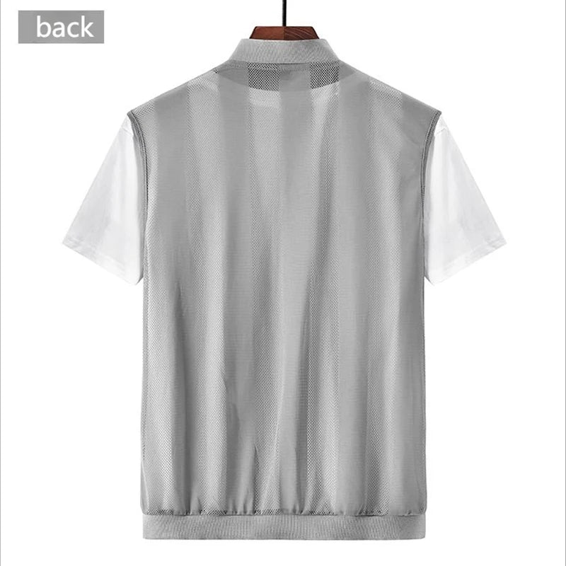 Summer Ultra-thin Men's Vest Women Sleeveless Shoulder Vest Sports Thin Undershirt Light and Breathable Outdoor Angling Tourism