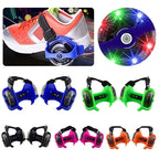 Outdoor Skating Shoe Two-Wheeled Heel Wheels Adjustable Roller Skates PVC 3 Color LED Flashing Luminous Wheel Shoes For Children