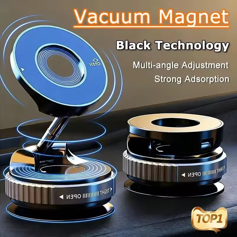 Strong Magnetic Vacuum Car Phone Holder With Foldable 360 ° Adjustable Rotating Suction Cup Suitable For Multiple Types Phone