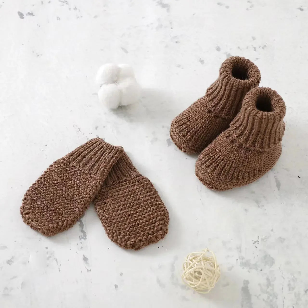 Newborn Baby Clothes Set Knitted Infant Girl Boy Romper +Hat +Gloves +Shoes Fall 4PC Long Sleeve Jumpsuit Outfits +Mitten +Boots