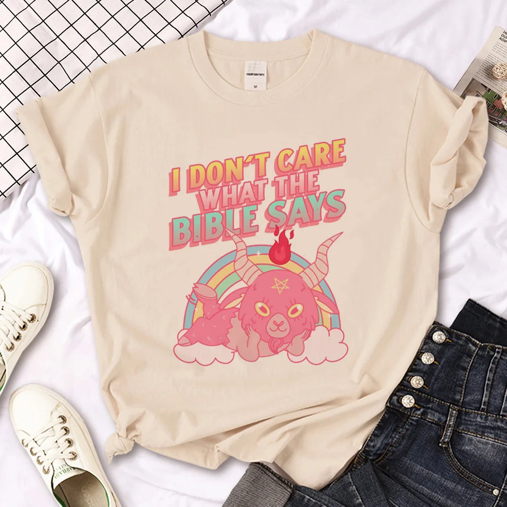 Bible Faith Jesus t shirt women Japanese Tee girl manga designer streetwear clothing