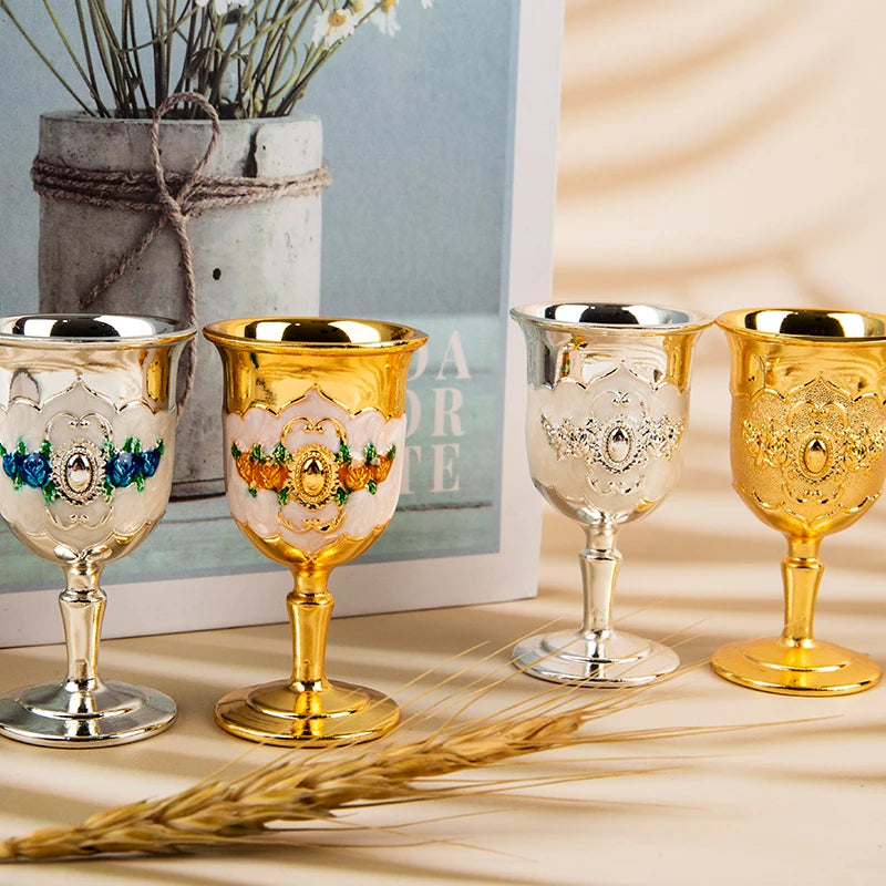 1pcs Wine Cup 30ML Wine Glasses Champagne Glasses Beverage Goblet Cocktail Cup Gold Vintage