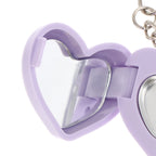 1Pcs Heart Shape Blush Empty Compact with Mirror, Keychain DIY Refillable Powder Case for Makeup