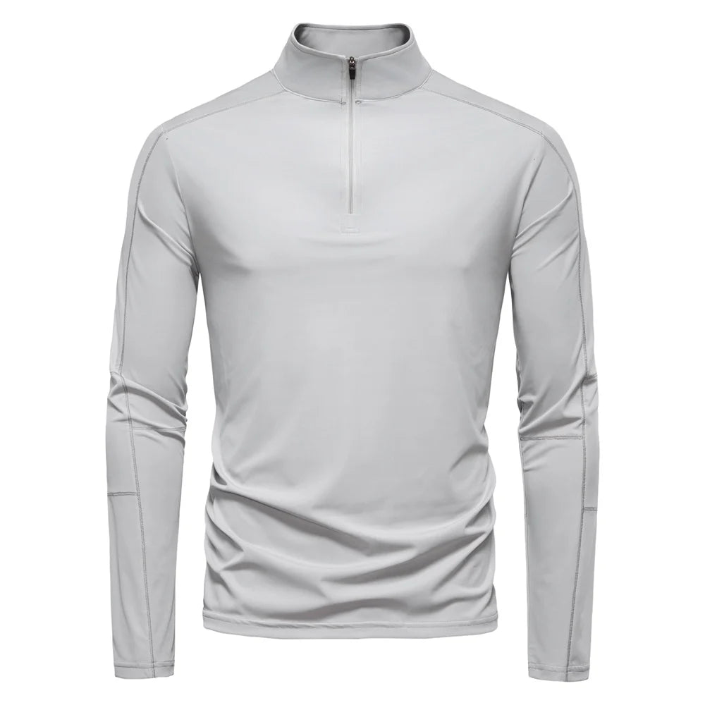 AIOPESON 2025 Men's Spring Lightweight Breathable UV Protection Sun Shirt for Outdoor Activities Male T Shirt
