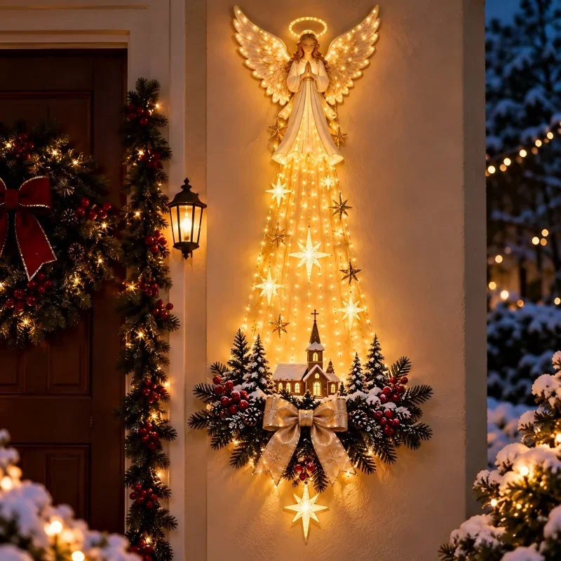 Christmas Lighted Nativity Wall Ornament LED Glowing Hanging Decoration Xmas Birth Scene Star Faith Decor Holiday Party Supplies