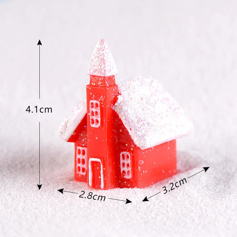 New Christmas Deer Santa Claus Sled Tree Snowman Figurine Doll House Home Decor Miniature Garden Decoration Accessories Modern