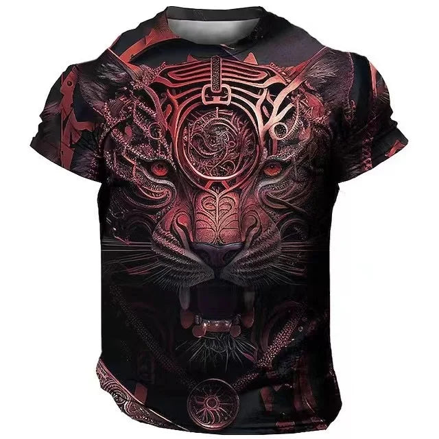 Oversized T Shirt Man 3D Tiger Print Tees Tops Summer Casual Mens Animal Pattern T Shirt Streetwear Quick Dry Fashion Clothes