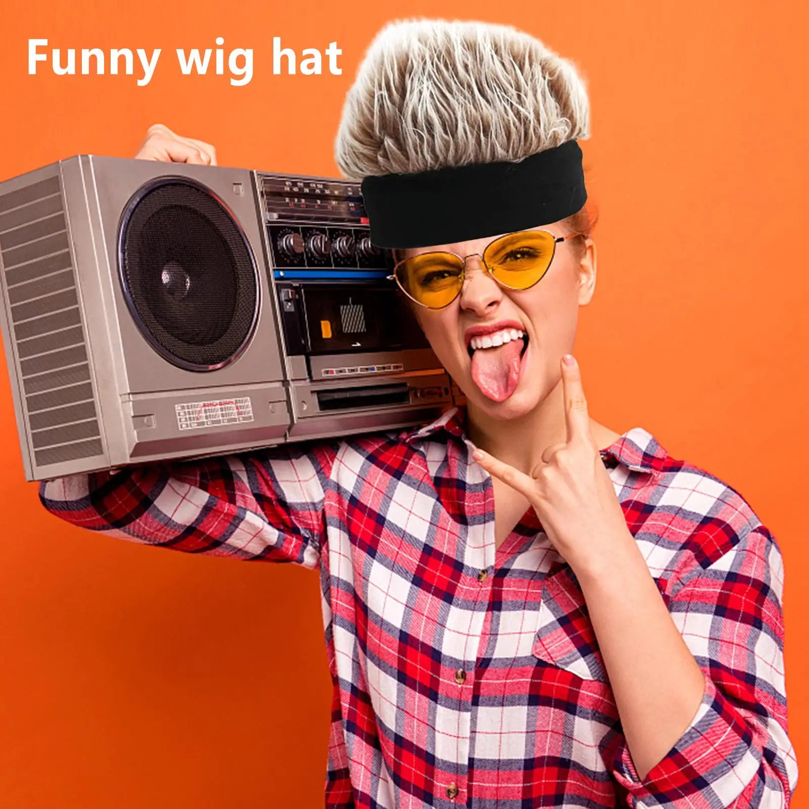 Hat with Wig Knitted Spiked Hairs Realistic Hip Hop Wig Hat Men Women Cold Weather Hats for Daily Wear Party Cosplay