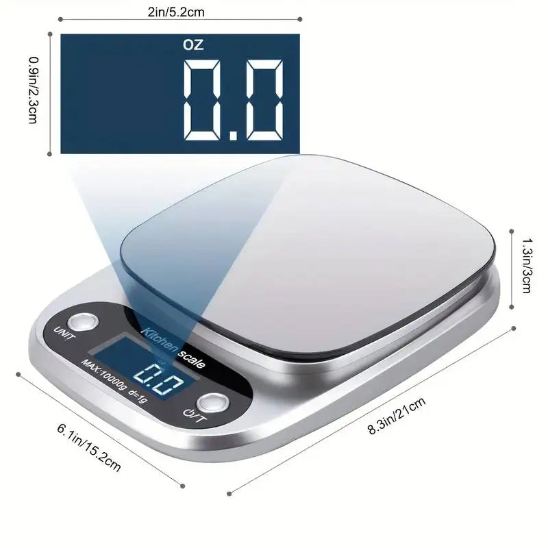 10kg/1g Digital Kitchen Scale High Precision LCD Electronic Food Scale Jewelry Coffee Baking Portable High-quality Kitchen Tools