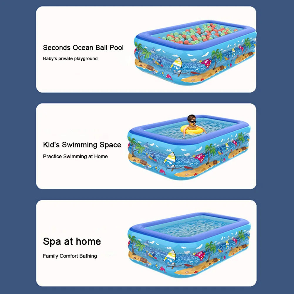 Inflatable Swimming Pool Family Pools Adult Children's Swimming Pool Summer Outdoor Indoor Kids Baby Bathtub Water Party Toys