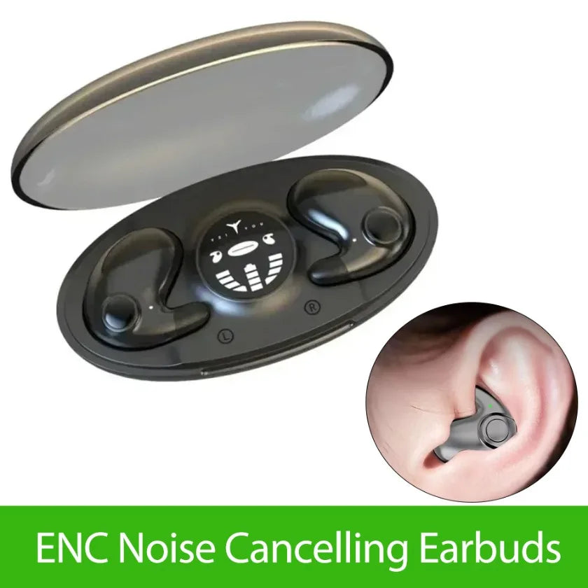 HiFi Stereo Sports Wireless Headsets Mini Bluetooth 5.3 Earphones ENC Noise Cancelling Earbuds Invisible Sleep Headphones