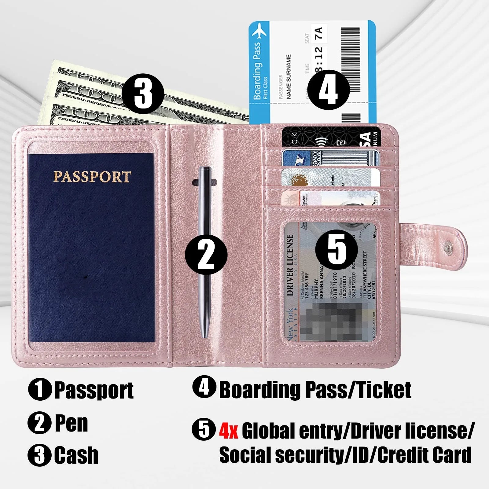 Passport Holder Cover Case RFID Blocking Travel Wallets Card Case for Women Men