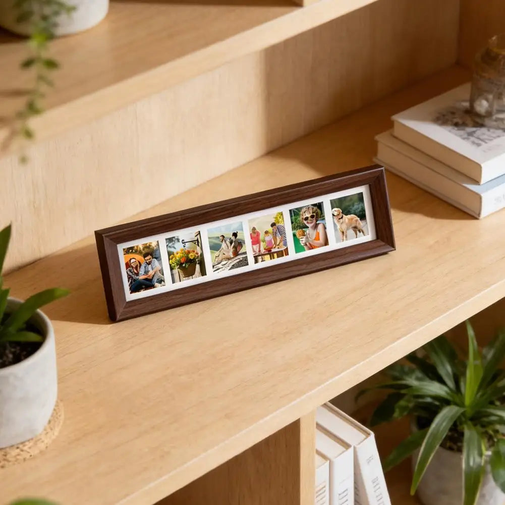 3-inch Frame With 6 Frames Rectangular Photo Frame Home Decoration Ornament Five Individual Picture Slots Anniversary Gift