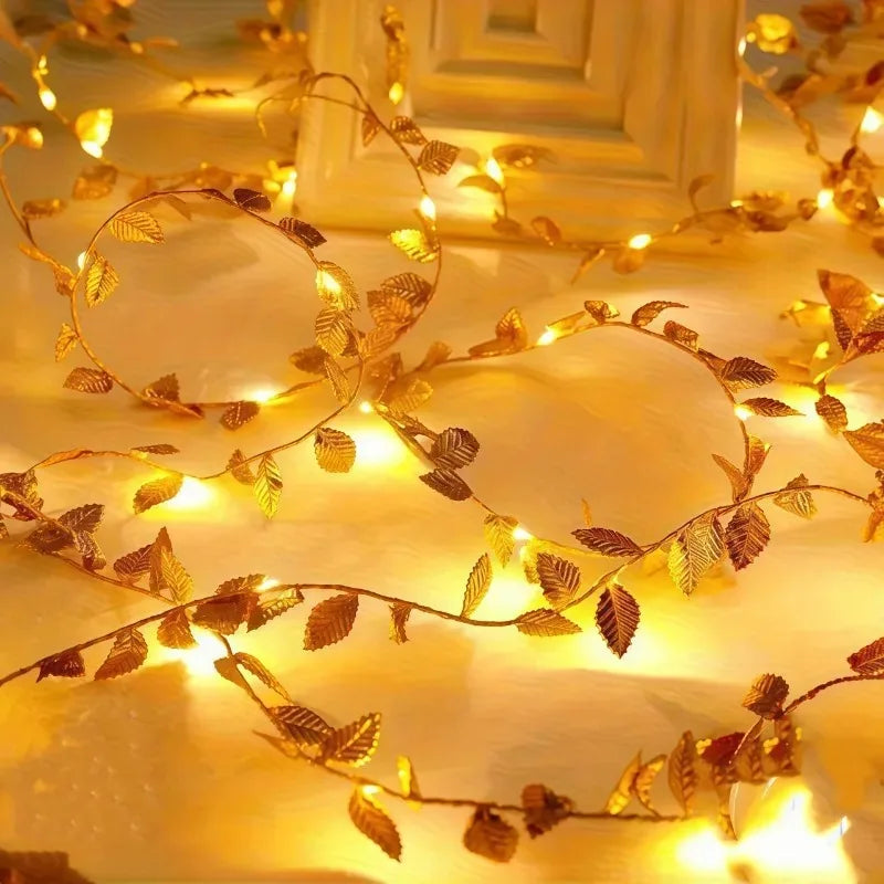 LED Fairy Grace Decor Ivy String Lights Outdoor Party Battery-Powered LED Outdoor Lights for Garden Christmas Halloween Decor