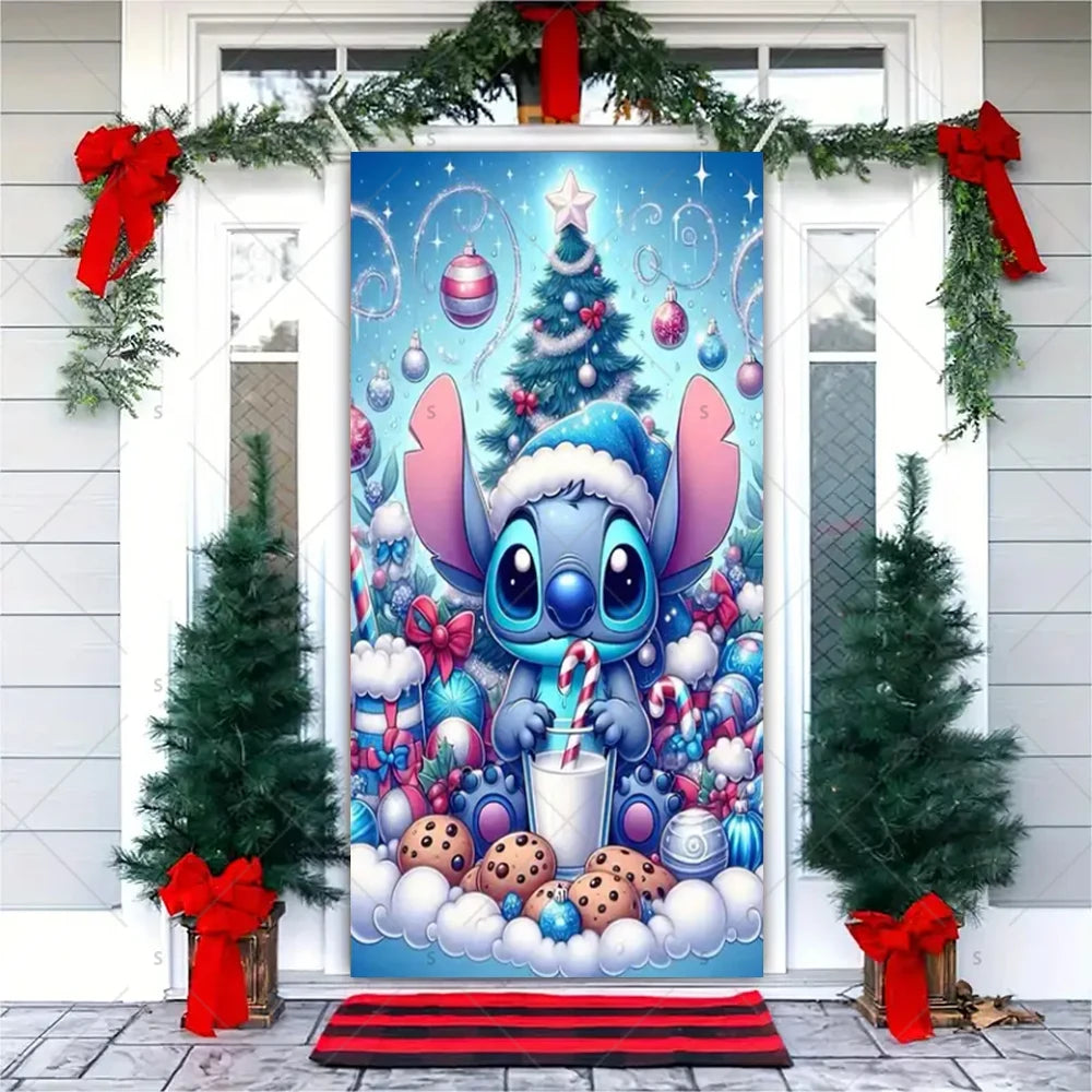 Christmas Theme Santa Claus Santa Dog Snowman Door Cover Banner Festive Party Decoration Supplies Photography Props Xmas Gifts