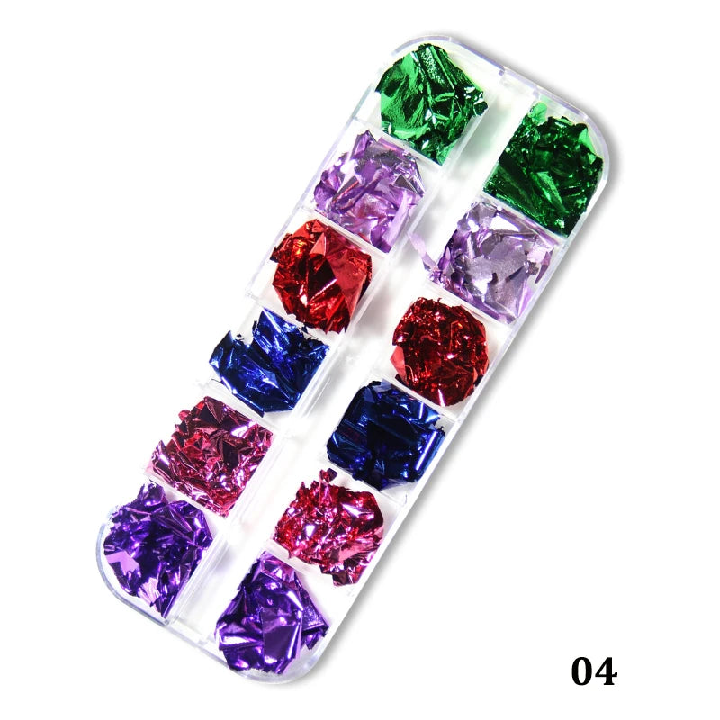 Holographic Sweet Love Heart Nail Art Glitter Sequins Shining Laser Fluorescence Star Butterfly 3D Nails Decorations Accessories