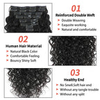 Water Wave Clip In Human Hair Extensions 8PC/Set 120g Wholesale Remy Virgin Curly Wavy Clip On Hair For Women Natural Hair Clips