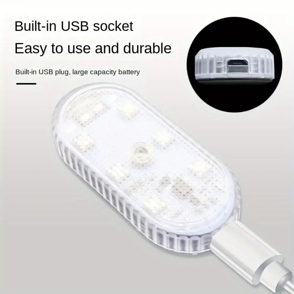 Wireless LED Car Interior Lights - USB Chargeable Ceiling Lamp, Hand Reading Light & Door Light for Night Time Illumination