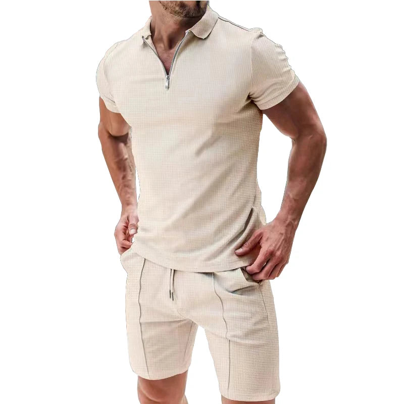 2024 new men's sportswear short sleeved T-shirt and sports shorts summer casual jogging pants set men's two-piece set