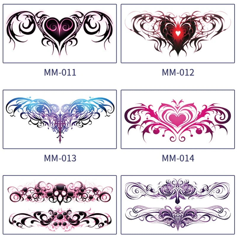 Sexy Succubus Tattoo Stickers Tatoo Waist Chest Woman Art Temporary Tattoos Waterproof Long-Lasting Fake Tattoos For Women