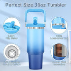 Large Capacity 304 Stainless Steel Vacuum Tumbler with Straw Handle Insulated Outdoor Car Cup for Travel Commuter