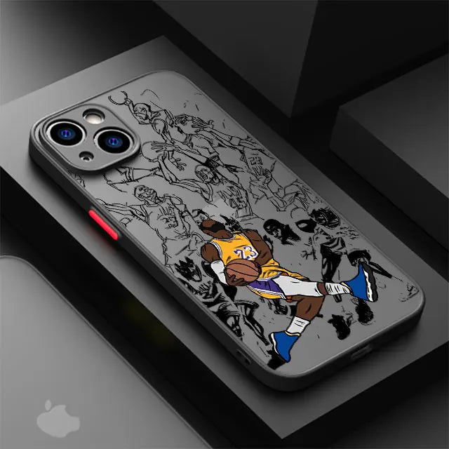 Cute Basketball Star Phone Case for iPhone 15 16 Pro Max 14 Plus 11 12 13 Pro Max SE 7 14 8 Pro XR XS X 15Pro 12 Mini