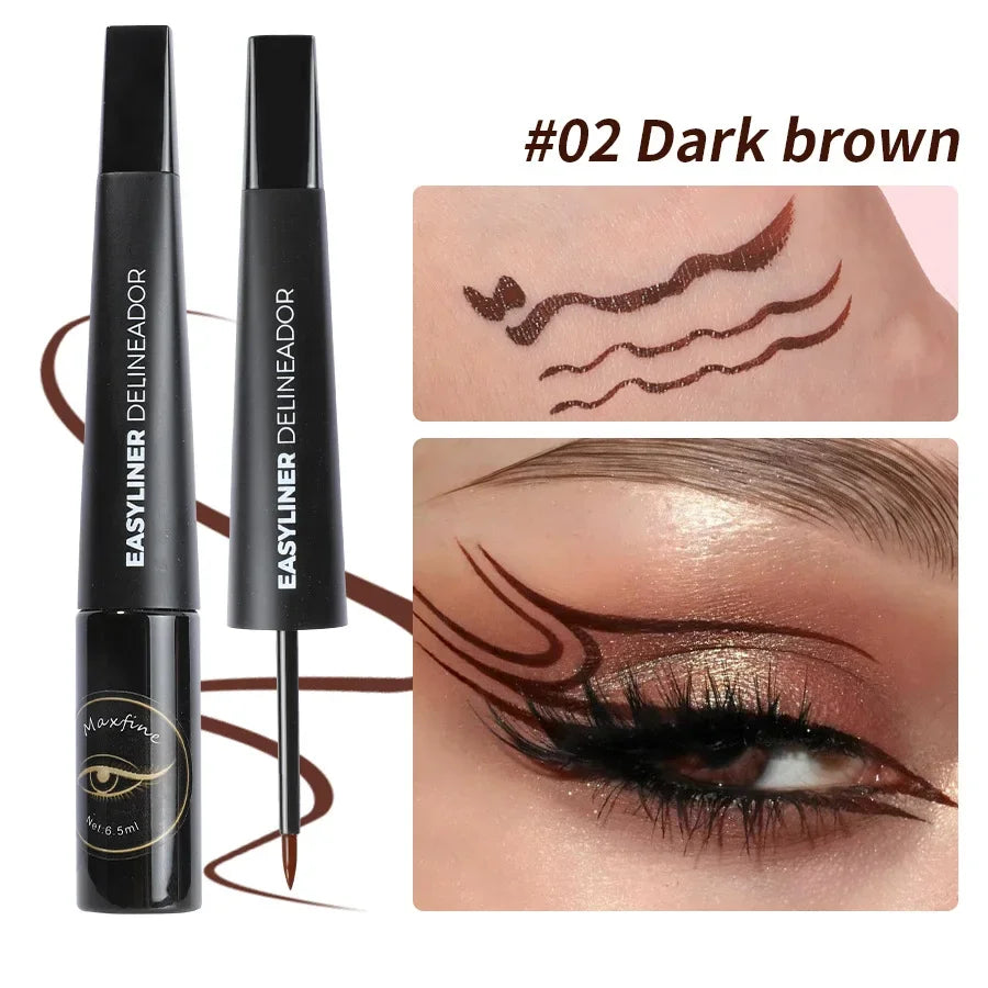 3Color Black Brown Liquid Eyeliner Pen Ultra-thin Head Fast Drying Lasting Matte Smooth Dipping Eyeliner Pencil Makeup Cosmetics