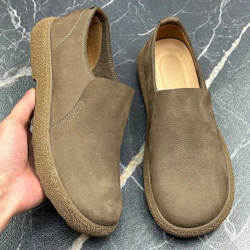 Men's shoes 2025 Autumn New Men's Retro Low-Top Big-Toe Casual Leather Shoes