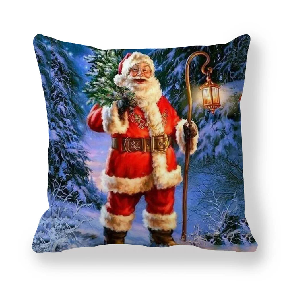 45CM Merry Christmas Cushion Cover Pillowcase 2023 Christmas Decorations for Home Ornament Happy New Year Christmas Decor 2022