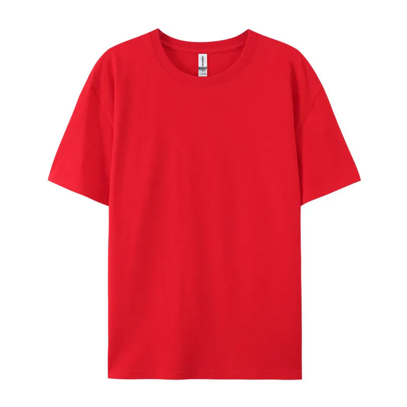 Free printing 180Gsm 100% Cotton Short Sleeve Tops Tee  Custom Order Choice Yourself Unisex O-Neck Men T-Shirt Plus Size S-6XL