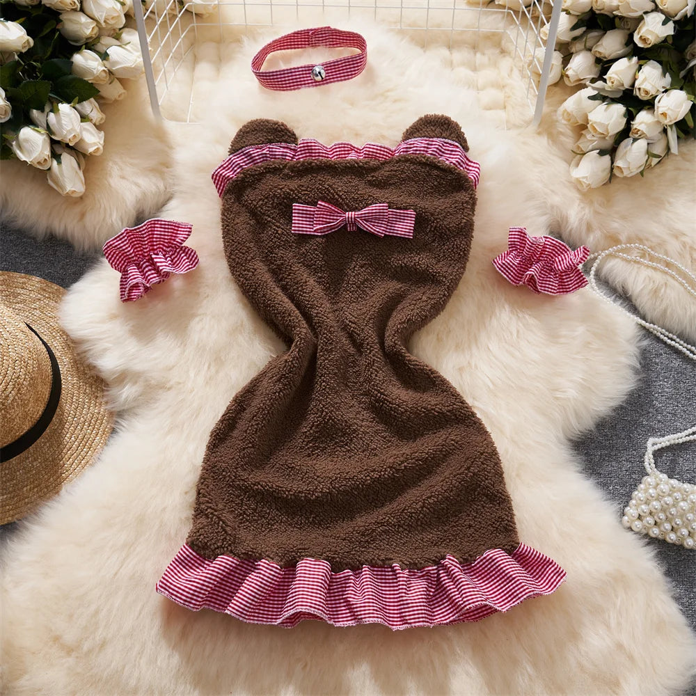 Valentine Party Sleepwear Combination Catsuits Slim Intimate Erotic Mesh Strappy Rompers Women Bodysuits Lingerie Sexy Sets