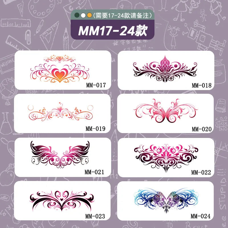 Pink Succubus Totem Tattoo Stickers for Woman Art Temporary Tattoos Set Waterproof Sexy Abdomen Lasting Fake Tattoo Cover Scars