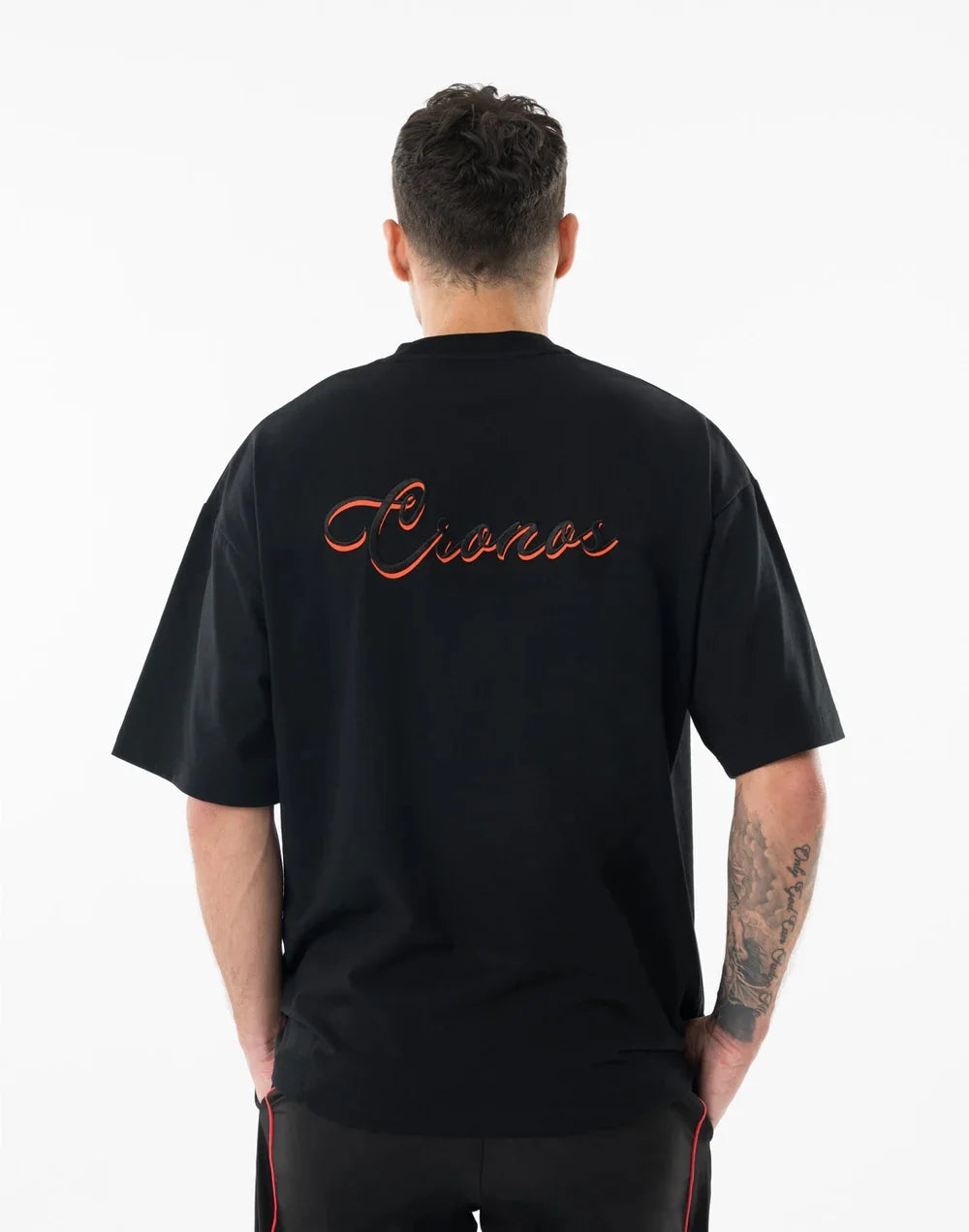 CRONOS 2025 Summer Japanese-style Printed Logo American Retro Men T-shirt Fitness Sports Loose Cotton Short Sleeve Tees Tops
