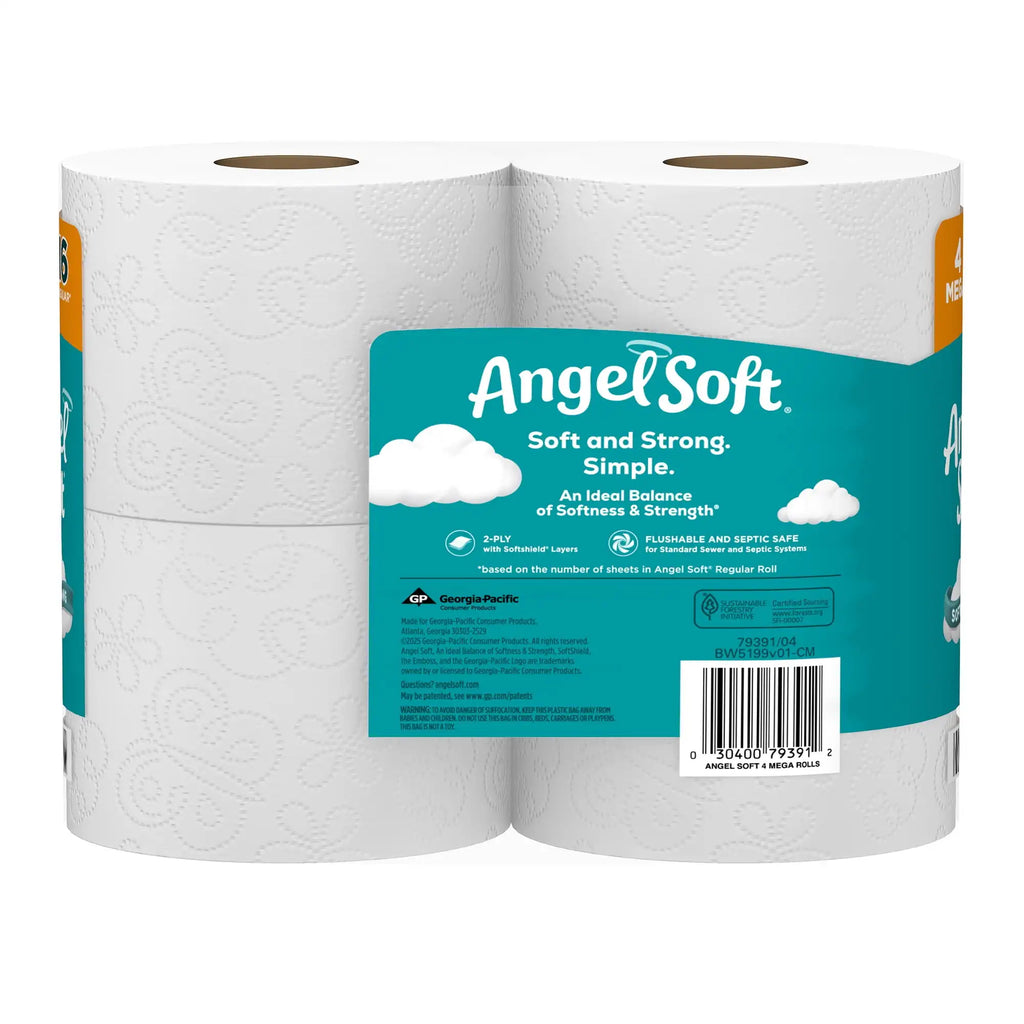 2-Ply Toilet Paper 4\8\12\48 Mega Rolls 320 Sheets per Roll Soft Bathroom Tissue Bulk Toilet Paper for Home Commercial Use