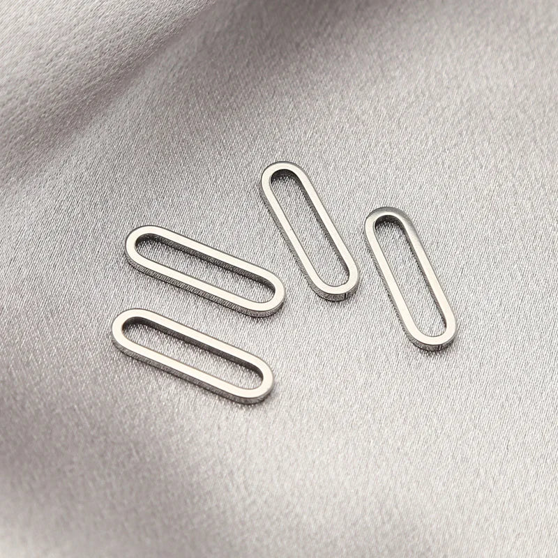 30pcs Stainless Steel 6*20mm Rectangle Oval Charms Connectors for DIY Jewelry Bracelets Necklaces Earrings Making Accessories