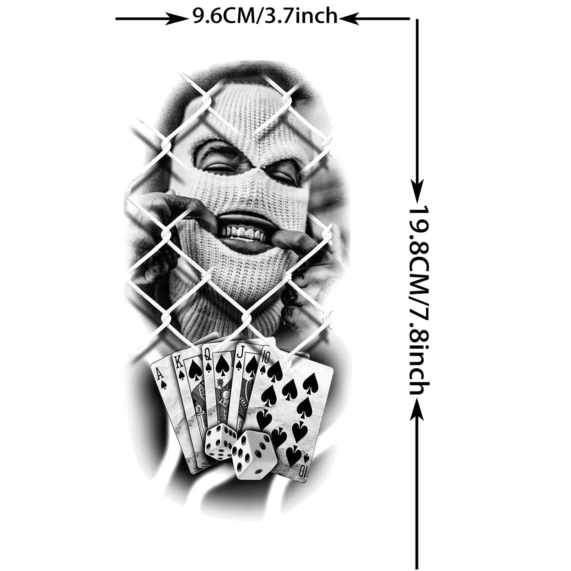 1 Sheet Trendy Cool Robber Gangster Temporary Tattoos For Adults Bad Guy Rebel Tatoos Waterproof Realistic  Fake Tattoo Stickers