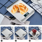 Digital Kitchen Scale 10/5kg-1g LED Display Stainless Steel Panel Electronic Scales for Home Food Snacks Weighing Baking Tools