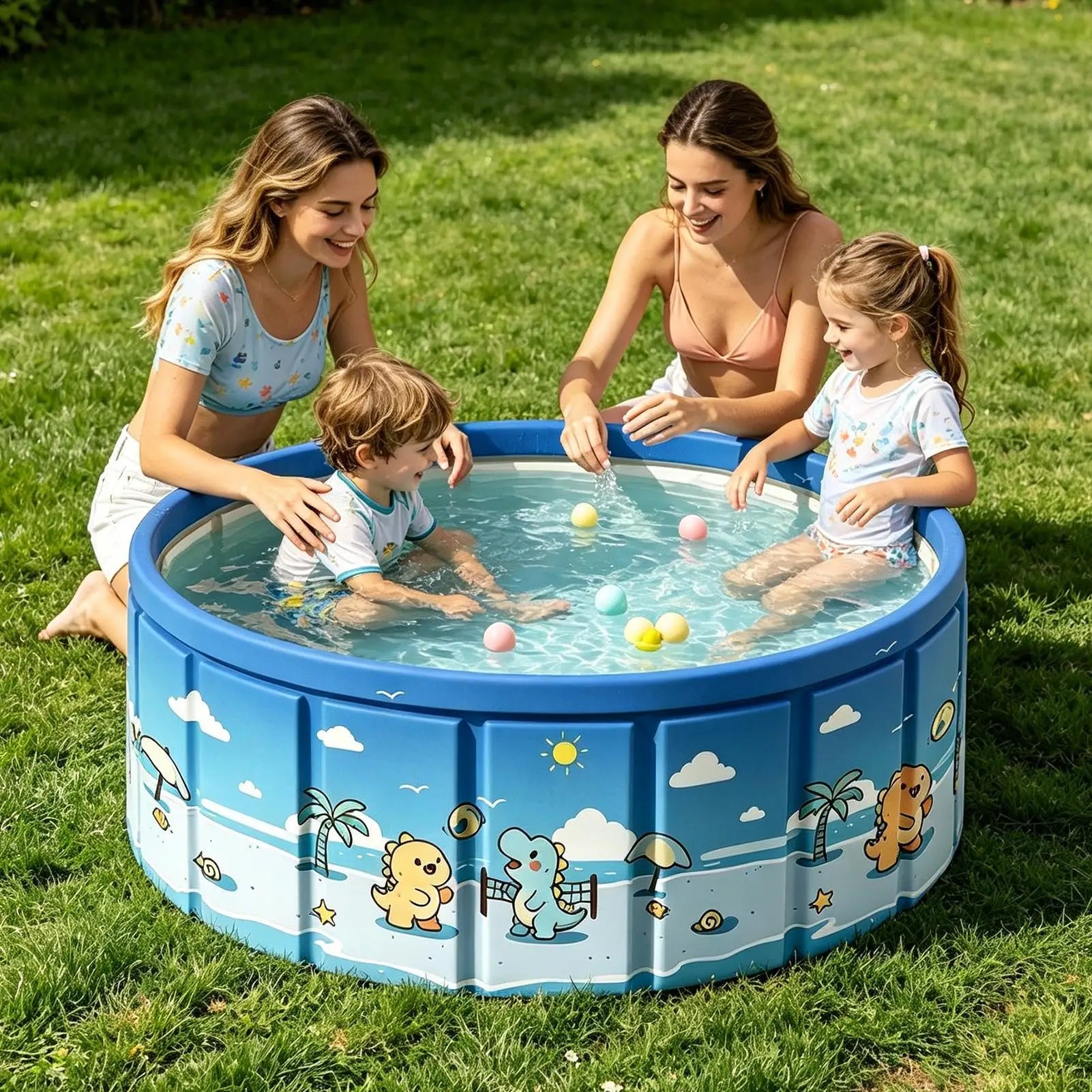 90/120/160cm Foldable Non-Slip Swimming Pool With Drain Hose Foldable Pool Outdoor Bath Tub Non-Slip Kid Pool Kiddie Water Pool