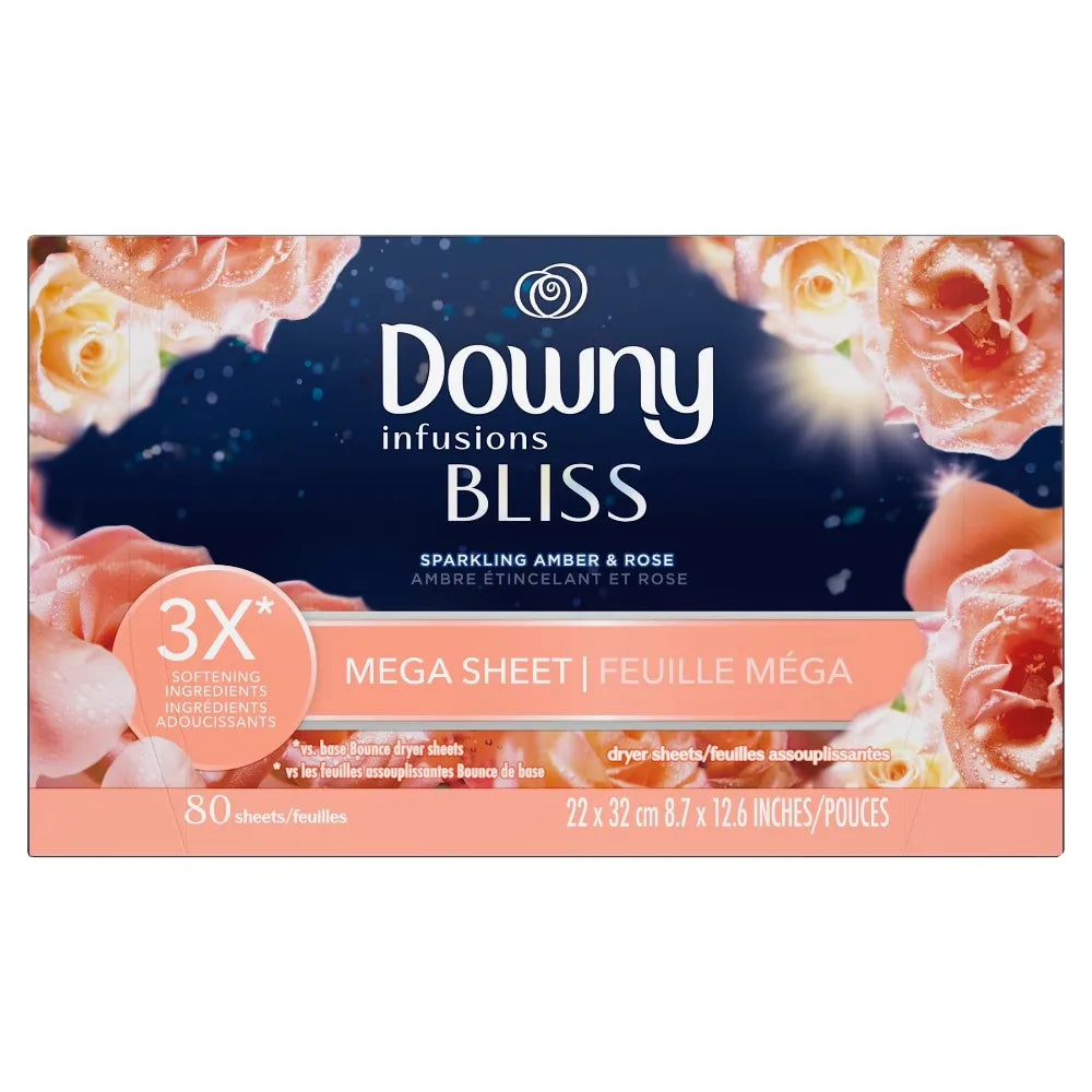 Luxury amber rose scented premium laundry dryer sheets | Offer long-lasting fabric freshness, smooth clothes and effectively eliminate static cling during drying cycles