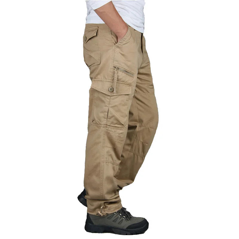 Spring Cargo Pants Man Cotton Reinforced Utility Military Outdoors Man Work Trousers Long Tactical Pants For Men Fashion Casual