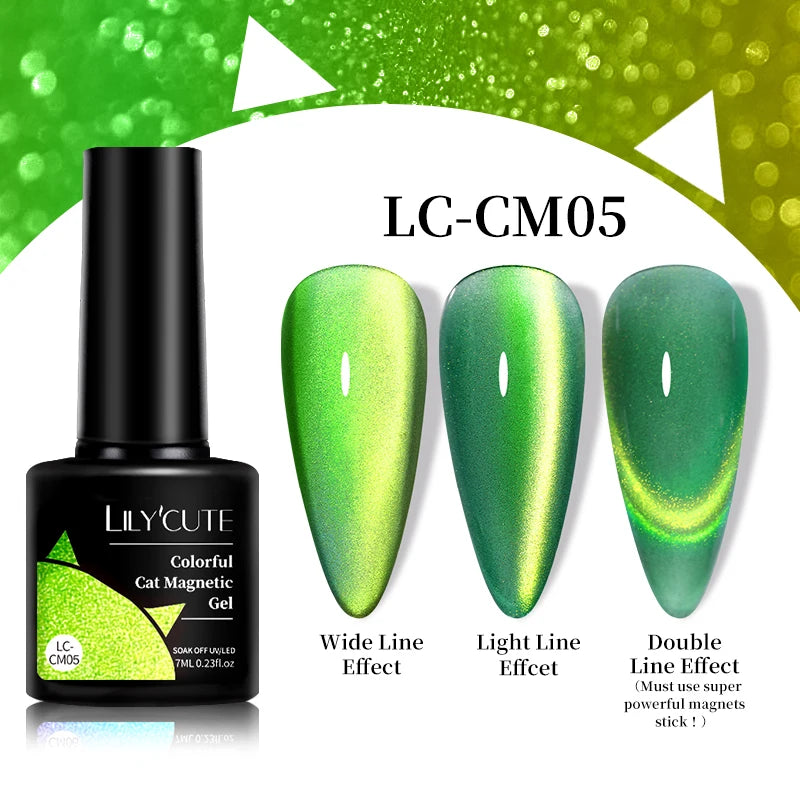 LILYCUTE 7ml Fruit Grape Purple Cat Magnetic Gel Nail Polish Vernis Semi Permanent Soak Off Colorful Gel Polish Nails Supplies